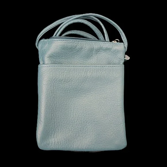 Sven Berkeley Crossbody Bag Dark Teal Leather EUC - Picture 3 of 5